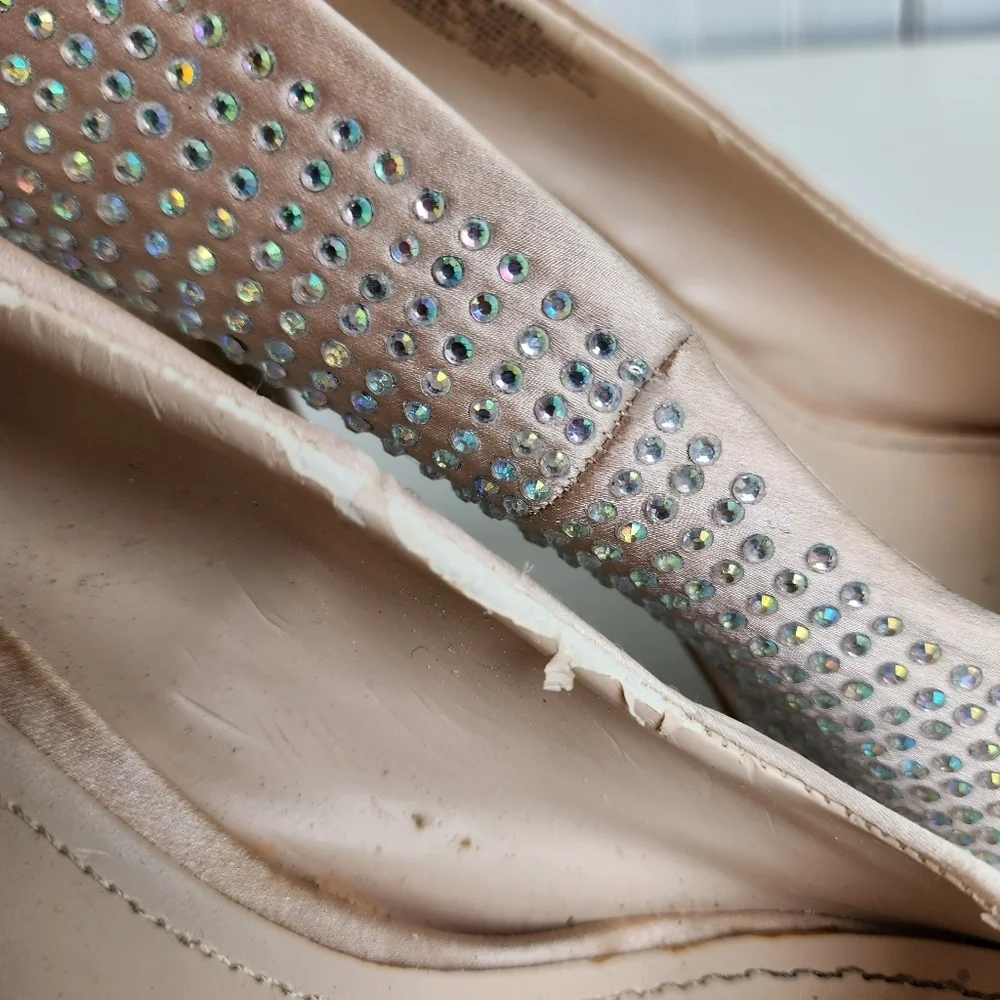 Jennifer Lopez Womens  Studded Blink Beige Ultra High Heels Gemmy Blush Beige - Picture 2 of 10